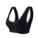 Warehouse Amazon Warehouse Deals Women's Daily Bra, Push Up Bras No Underwire High Support Front Closure Front Snaps Full Coverage Easy Close Sports Bras kendally Bras for Older Women Black 2X