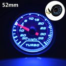 52mm Turbo Boost Pressure Pointer Gauge Meter  Dials Smoked 30Psi Pob LED