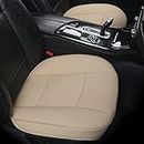 EDEALYN Ultra-Luxury PU Leather Car seat Protection car seat Cover for Most Four-Door Sedan&SUV,Single seat Without backrest 1pcs (W 20.8× D 21× T 0.35inch) (3D-Beige)