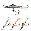 BASSDASH Ice Fishing Lures with Glide Tail Wings Winter Ice Jigging Fishing Jigs for Bass Perch Walleye Pike