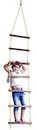 HOMECUTE Rope Ladder For Kids For Physical Activity, Outdoor & Indoor Swing Set Accessories, Wooden Children Climbing Swing Kids Sports Toys For 3 To 10 Years., 380 Centimeters