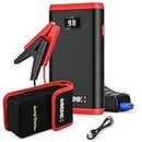 GREPRO Jump Starter Power Pack, Car Battery Booster Jump Starter and Jump Pack for 12V Vehicles, Motorcycle, Jump Starter with LCD Screen and LED Flashlight for up to 6.0L Gas, 3.0L Diesel Red