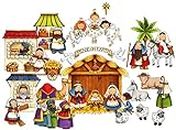 Nativity Scene Felt Figures for Flannel Board Stories Birth of Jesus Christmas- Precut & Ready to Use