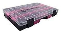 Evolution Outdoor 3600 Drift Series Fishing Tackle Tray – Pink, Colored Tackle Box Organizer with Removable Compartments, Clear Lid, 2 Latch Closure, Utility Box Storage