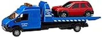 MOTOR ZONE from Peterkin | Recovery Truck Toy Vehicle | 22cm Recovery Truck with working lift, winch and car | 1:48 Scale | Diecast Vehicles | Ages 3+ Assorted
