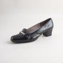 Ferragamo Chaussures Cuir Noir Talon Moyen Femmes Taille US 5.5 C Ue 36