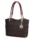 MKF Shoulder Handbag for Women: Vegan Leather Satchel-Tote Bag, Top-Handle Purse, Ladies Pocketbook Red