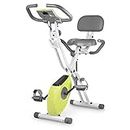 leikefitness LEIKE X Bike Ultra-Quiet Folding Exercise Bike, Magnetic Upright Bicycle with Heart Rate and LCD Monitor 2200 (Yellow)
