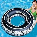 Jukusa Swimming Pool Tube for Adults Big Size Cool Black Wheel Tire Men Swimming Ring Adult Inflatable Pool Float Tube Circle Summer Water Toys Air Mattress1 pcs
