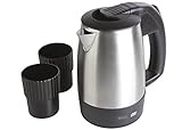WAHL ZX946 Travel Kettle with Cups, Portable Kettles, 0.5 Litre Small Kettle, Stainless Steel/Black, 18.0 cm*11.0 cm*17.0 cm