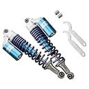 GZYF Pair 340mm Universal Motorcycle Rear Air Shock Absorbers Universal Fits for Honda, for Yamaha, for Suzuki, for Kawasaki ATV Go Kart Quad Dirt Sport Bikes,Blue and Silver