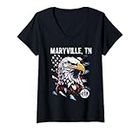 Maryville TN Patriotic Eagle USA Flag Vintage Style Design V-Neck T-Shirt