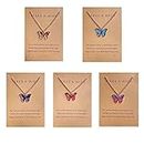 Shining Diva Fashion 5 Pcs Latest Stylish Butterfly Jewellery Necklace Set for Women Pendant Necklace Gifts for Girls (15200np)