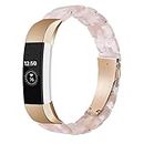 LAREDTREE Resin Watch Band Compatible with Fitbit Alta and Fitbit Alta HR Replacement Wristband for Women Men,Thin Light Resin Strap Bracele Waterproof for fitbit Alta accessories (Pink)