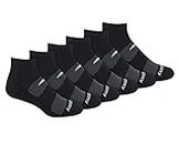Saucony mens Multi-pack Mesh Ventilating Comfort Fit Performance Quarter (6 & 12 Pairs) Running Socks, Black Pairs), Medium-Large US