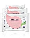 DYMACARE Flushable Wet Wipes | Large Unfragranced Moist Body Cleansing Wipes with Aloe Vera | Plant based biodegradable wipes for Personal Care and all the Family | 3 Packs (72 wipes in total)