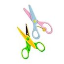 GOCO kids craft Safety Scissors (Pack of 2)- Pre-school Training Scissors for Educational Learning with Non-Toxic - Art and Craft Scissors for Kids & School Students (Zig Zag Scissors, 2)