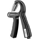 ABchat 5-60 kg Hand Grip Strengthener,Hand Exerciser Finger Exerciser with Counting Function for Strengthen Hand and Forearm Grip Exerciser,Wrist Training Black Hand Strengtheners