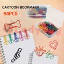 50PCS Multicolor Shaped Paperclips Metal Paper Clip School Office Supplies
