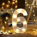 WATOPI Warm Bright Alphabet Letters Digital Sign Lights, Initials Captial LED, with Remote Control Numbers LED Standing Battery Operated for Birthday Anniversary Party Home Room Garden