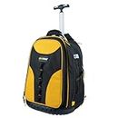 MELOTOUGH Wheeled Rolling Tool Bag Heavy Duty Tool Backpack for Men Tool Organizer Bag Including Laptop Sleeve(Yellow)