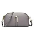 ketmart Small Crossbody Purse for Women Fashion Two zipper pocket Handbag with Colored Shoulder Strap(Color_Grey)