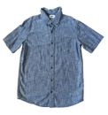 Old Navy Boys Chambray Button Down Short Sleeve Dress Shirt Size XL 14-16