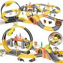 OR OR TU 342Pcs Construction Race Tracks Toys Car Set for Boys Kids 2 Electric Race Vehicle Flexible 360° Train Tracks Construction Road Race Trucks Gift for 3 4 5 6+ Years Old Children