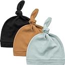KiddyCare Newborn Baby Hospital Hat for Boy/Girl - Doctor Developed Baby Hats 6-12 Months, Baby Beanies for Infant Babies, Baby Hats, Toddler Hats - Preemie Beanies for Boy Girl - Baby Caps Pack of 3