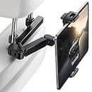 Lamicall Car Headrest Tablet Holder - [Extension Arm] 2024 Adjustable Tablet Car Mount for Back Seat, Road Trip Essentials for Kids, for 4.7-11" Tablet Like iPad Pro, Air, Mini, Galaxy, Fire, Black