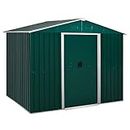 Outsunny 8' x 6' Outdoor Storage Shed, Metal Garden Tool Storage House with Lockable Sliding Doors and Vents for Backyard Patio Lawn, Green