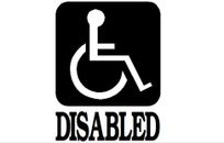 Behindertenwort mit Rollstuhl Auto Café WC Vinyl Wandkunst Aufkleber Aufkleber