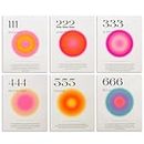 Neekep Angel Number Poster Set of 6, Aesthetic Minimalist Aura Poster with Inspirational Quotes, Aesthetic Posters with Gradient Color for Bedroom Living Room, Study Room, Office, 8 x 10 in