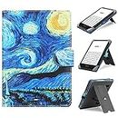HoYiXi Universal Case Compatible with 6”-6.8” Kobo/Pocketbook/Tolino/Sony E-Book eReader Kindle Paperwhite/Kobo Clara HD/Kobo Clara 2E Leather Stand Cover for 6-6.8'' E-Book, Starry Night