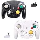 TOOPONE Wireless Gamecube Controllers, Gamecube Wavebird Wireless wii Controller Remote Gamepad Joystick for Nintendo Gamecube Console, Compatible with Wii (Black and White)