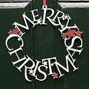 CraftVatika Christmas Decoration Items, Christmas MDF Wooden Wall Door Hanging for Front Door, Merry Christmas Round Sign Front Door, Xmas Themed Party Supplies, X Mas Decorations Gifting Items