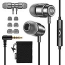 UliX RIDER Wired Earbuds In-Ear Headphones, Earphones with Microphone, 5 Years Warranty, with Anti-Tangle, Reinforced Cable, 48 Ω Driver Bass, Ear Buds for iPhone, iPad, Samsung, Computer, Laptop