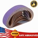 Purple File Ceramic Sanding Belts 1/2 in x 18 IN- Pack of 20 -GRIT 40,60,80-320