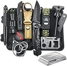 VEITORLD Gifts for Men Dad Husband Him Fathers Day, Survival Gear and Equipment 12 in 1, Survival Kits, Cool Unique Fishing Hunting Anniversary Birthday Gifts for Him Teen Boy Boyfriend Women