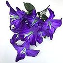 Best Artificial Stargazer Lillies Blumenstrauß mit 10 Blütenköpfen, 45 cm, Violett