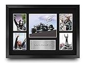 HWC Trading FR A3 Lewis Hamilton Gifts Printed Signed Autograph Presentation Display for F1 Formula 1 Racing Fans - A3 Framed