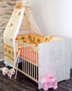 Baby Kinder Bett Ausstattung Wäsche Garnitur Himmelstange 70x140 60x120 Ausverka
