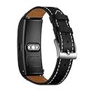 AISPORTS 18mm Quick Release Leather Watch Band for Huawei Talkband B5, Huawei Watch, Withings Activite, Nokia, Fossil, LG, Asus Smart Watch Replacement Band Mens Womens Wrist Band Bracelet, Black