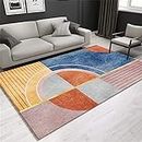 Kunsen Kurzfloorteppiche Abstrakter moderner geometrischer Haushalts-Teppich waschbarer teppich Waschbare und pflegeleichte dekorative Teppiche Wohnzimmergroßer Teppich Schlafzimmer 130x190CM