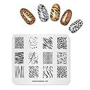 Stempelplatte Tiermuster Leopard Tiger Kuh Zebra Multi-Muster-Vorlage Druckbild Nail Art Stamper Nails Tool
