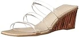 Sanctuary Womens Klique Strappy Open Toe Wedge Sandals Beige 6 Medium (B,M)