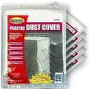 Large Clear Plastic Dust Covers | 6 PACK | 10' X 20' Durable Polyethylene Tear-Resistant Waterproof Plastic Sheets to Protect Furniture & Valuables for Moving, Storage and Other Applications | 6 PACK