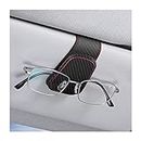 Sunglasses Holders for Car Sun Visor, Leather Eyeglasses Hanger Mounter, Magnetic Glasses Holder and Ticket Card Clip, Auto Interior Accessories Universal for SUV Pickup Truck (Carbon Fiber)