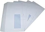 Envelopes D L Envelope Set with Window Seal Paper Envelopes Plain Money Wallets for Mailing Posting Commerce Office Business Stationary Supplies Home Accessories 80gsm White (20, 110 x 220mm)