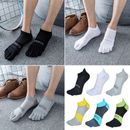 Calcetines de cinco dedos al tobillo para hombre medias cortas informales deportes lisos transpirables